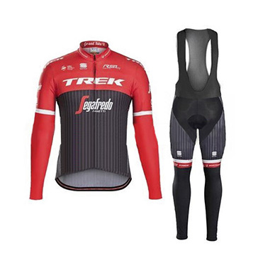 Trek Segafredo Langarmtrikot 2017 und Lange Tragerhose shwarz und rot